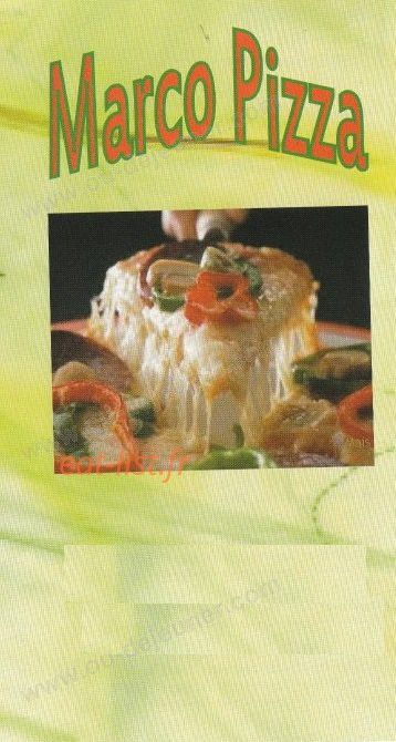 Marco Pizza — carte page 1