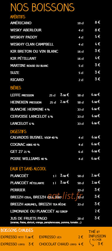 Le bistrot des Caps — carte page 3
