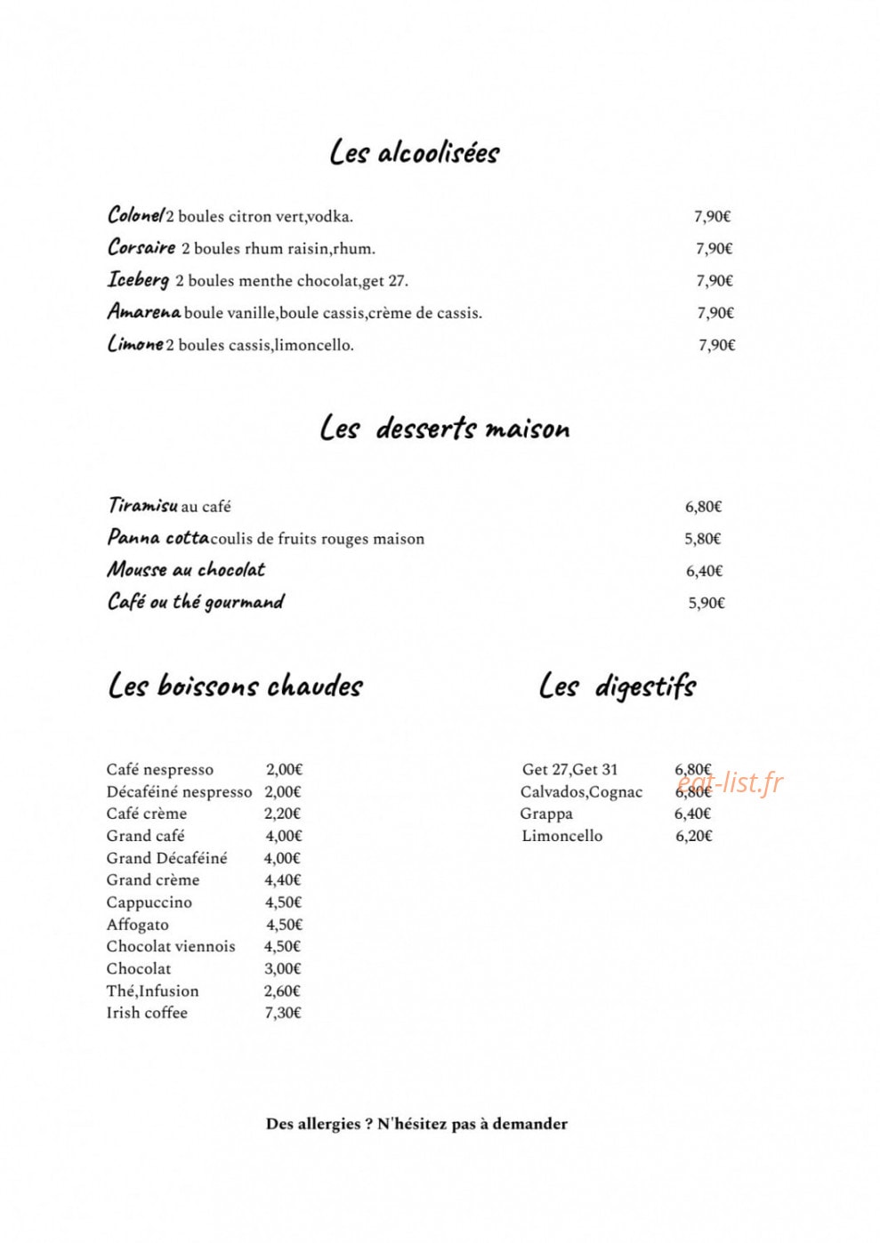 pizzeria La mama — carte page 6