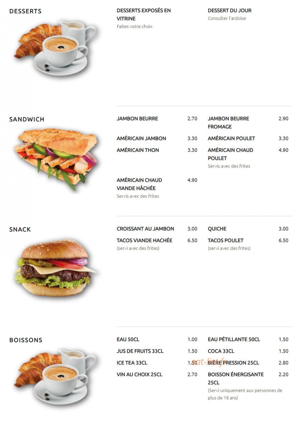 Snack'Deuc — carte page 4