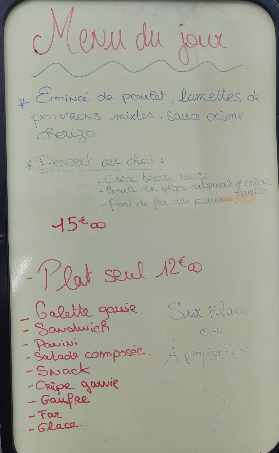 Au Coin Délicieux — carte page 1