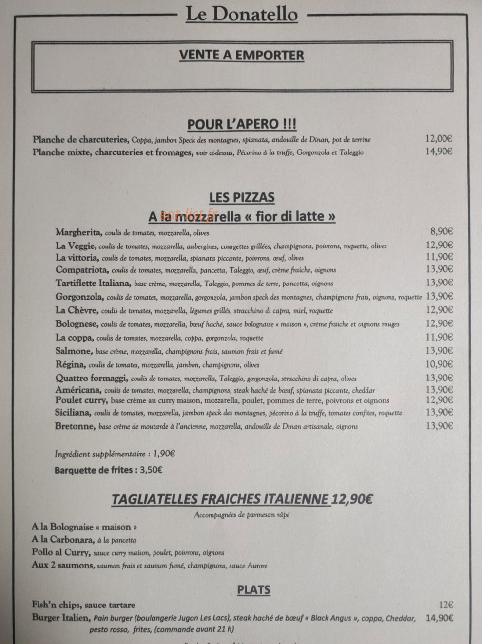 Le Donatello — carte page 1