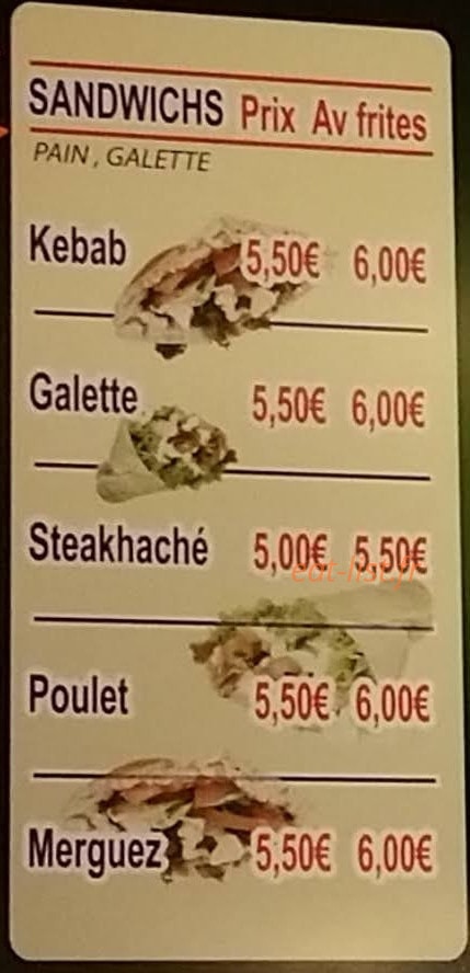 Asya Kebab — carte page 1
