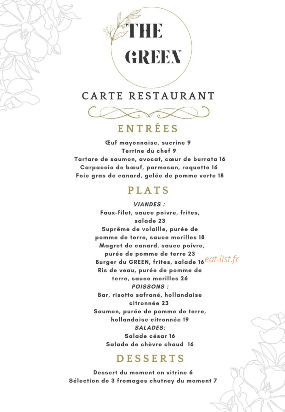 The Green — carte page 1