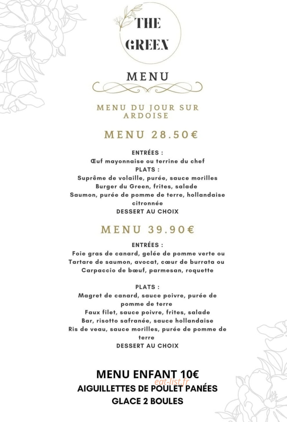 The Green — carte page 2