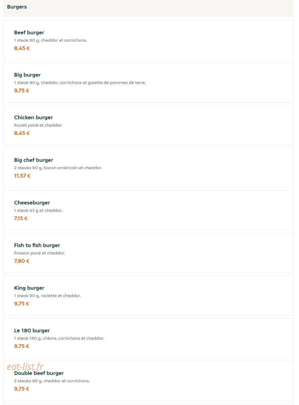Burger city — carte page 5