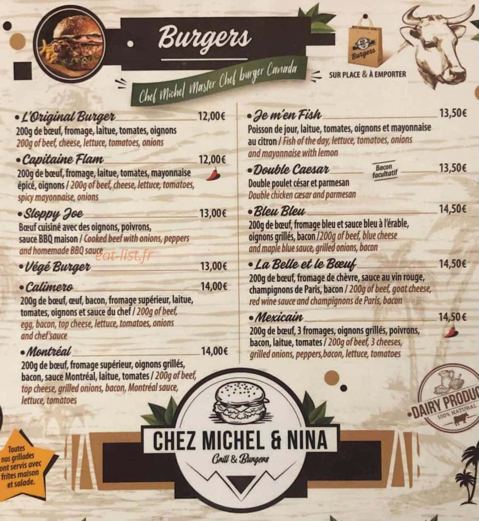 Chez Michel et Nina — carte page 1