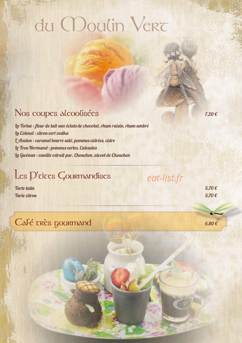 Le Moulin Vert — carte page 18