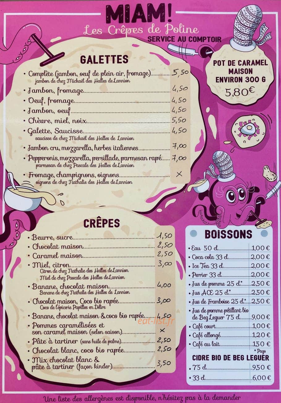 Les crêpes de poline — carte page 1