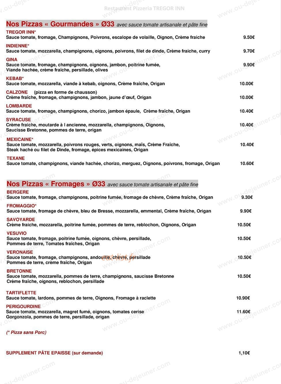 Tregor Inn — carte page 3