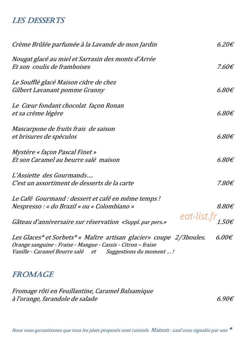 Les Filets Bleus — carte page 6