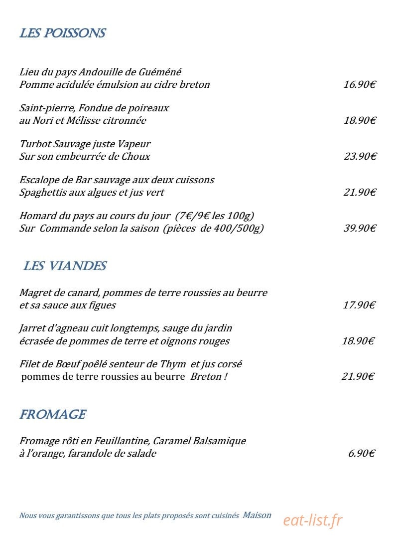 Les Filets Bleus — carte page 5