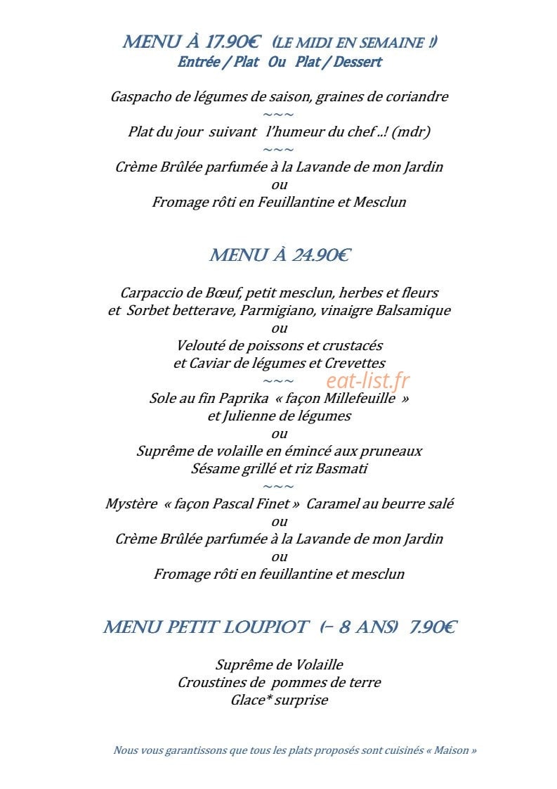 Les Filets Bleus — carte page 4
