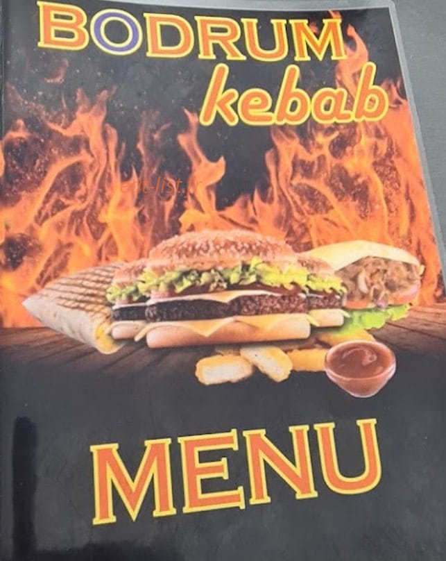 Bodrum Kebab — carte page 1