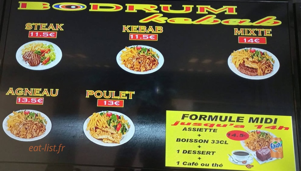 Bodrum Kebab — carte page 2