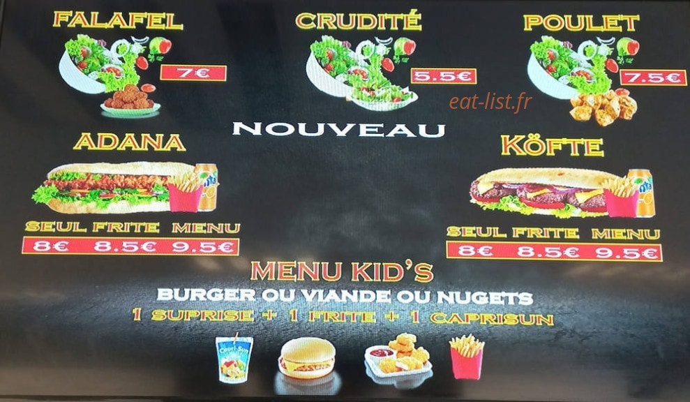 Bodrum Kebab — carte page 3