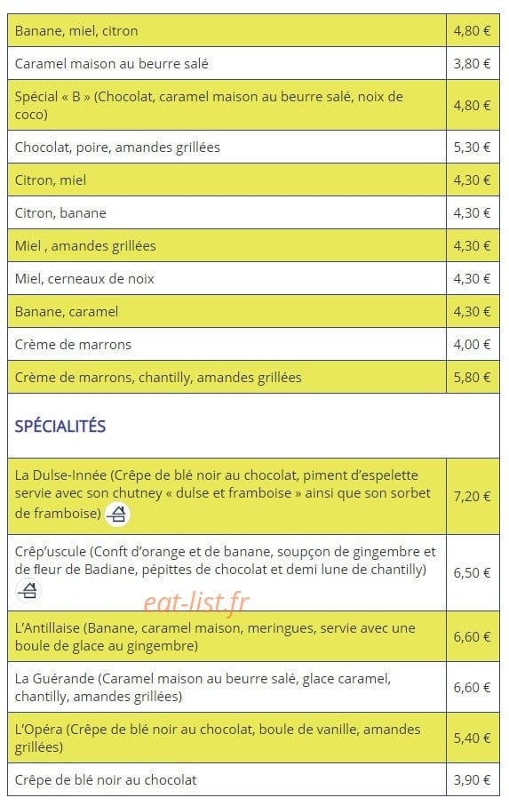 Creperie de la mer — carte page 3