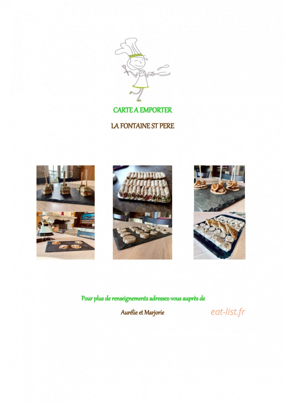 Crêperie Fontaine Saint Père — carte page 1