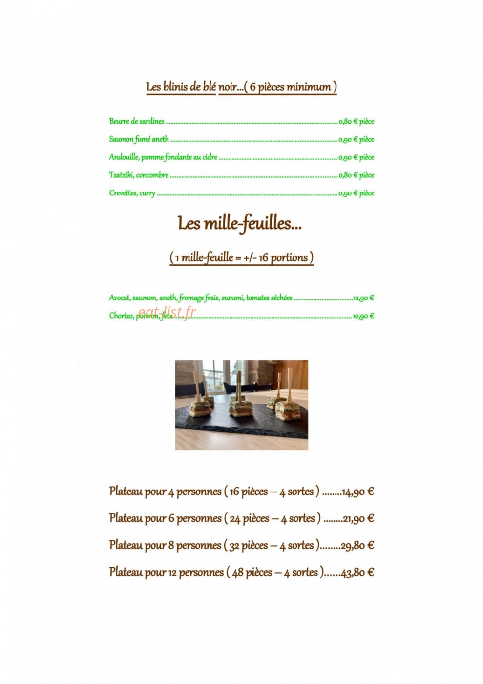 Crêperie Fontaine Saint Père — carte page 3