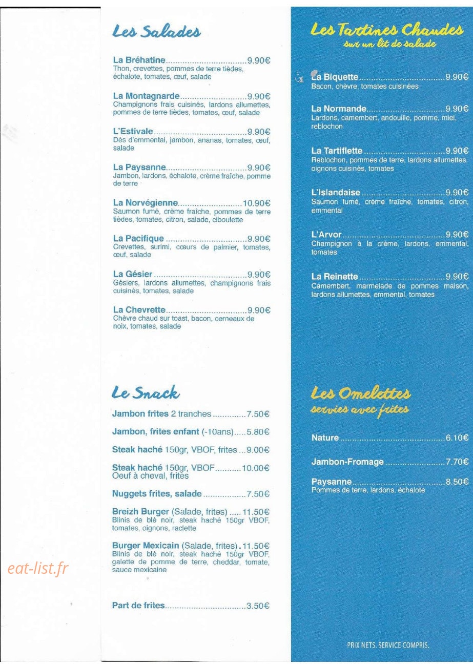 Crêperie des iles — carte page 3