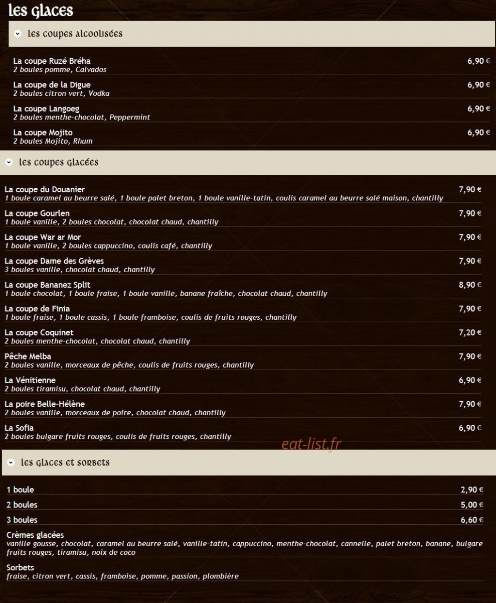La crêperie des grèves — carte page 6