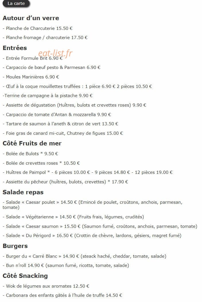 Le Carré Blanc — carte page 1