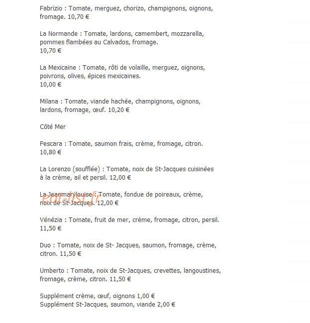 Le lorenzo — carte page 4