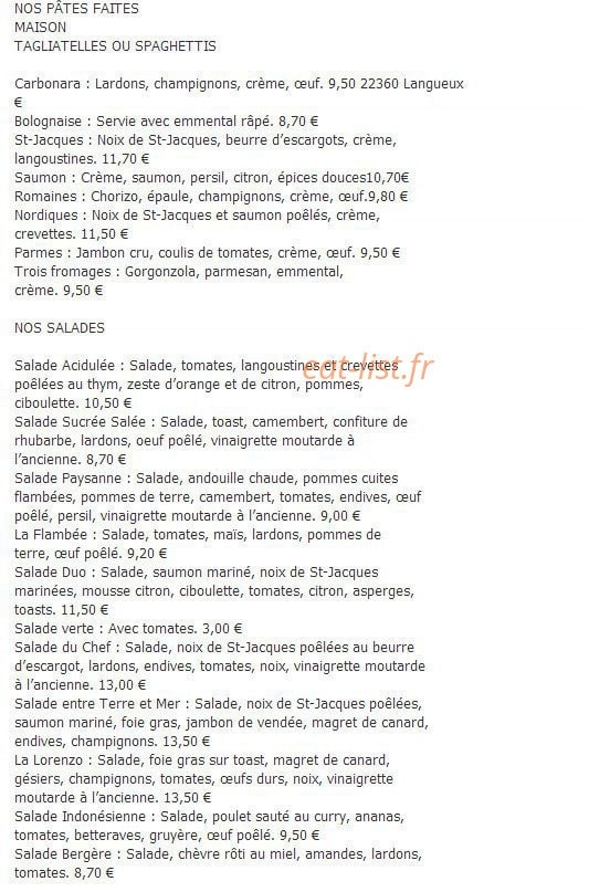 Le lorenzo — carte page 1