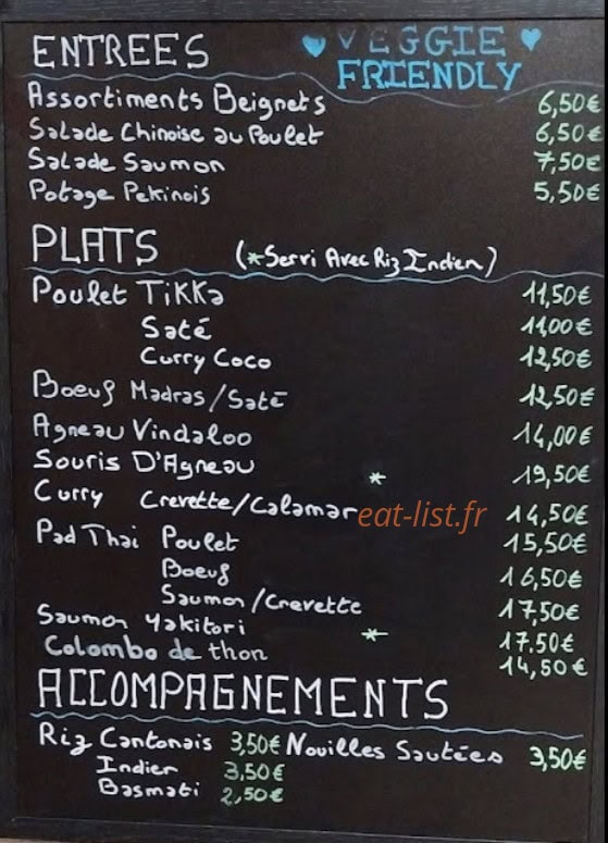 Les 6 Saveurs — carte page 1