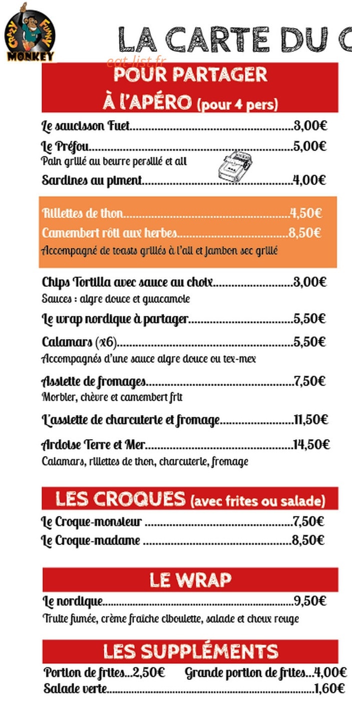Crazy Funky Monkey — carte page 1