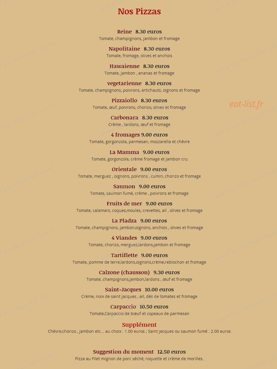 La Pladza — carte page 1