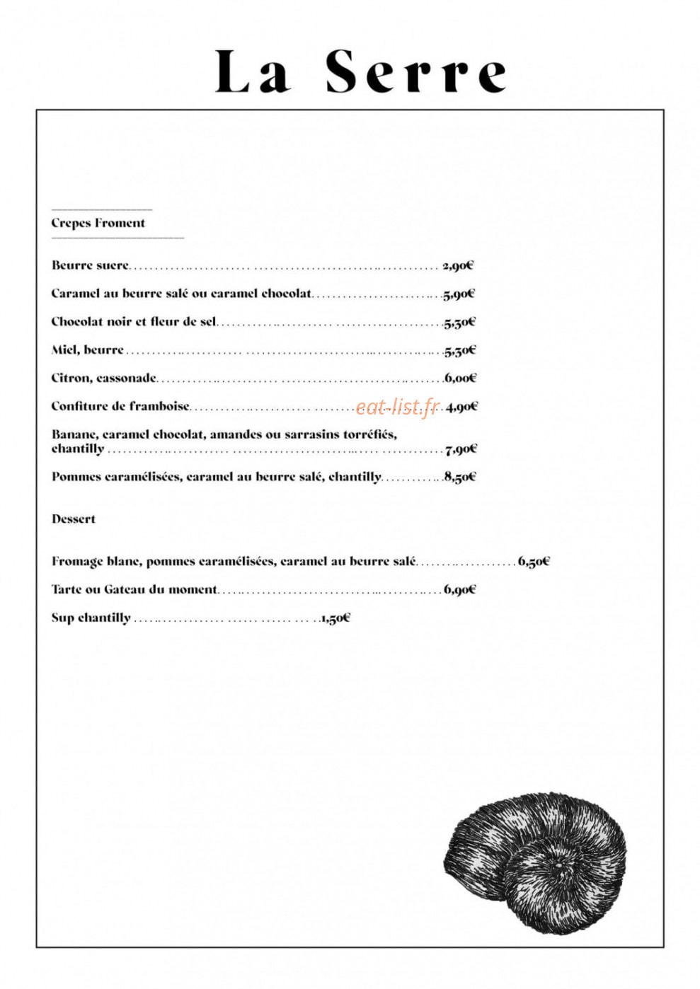 La Serre Chez Marie — carte page 2