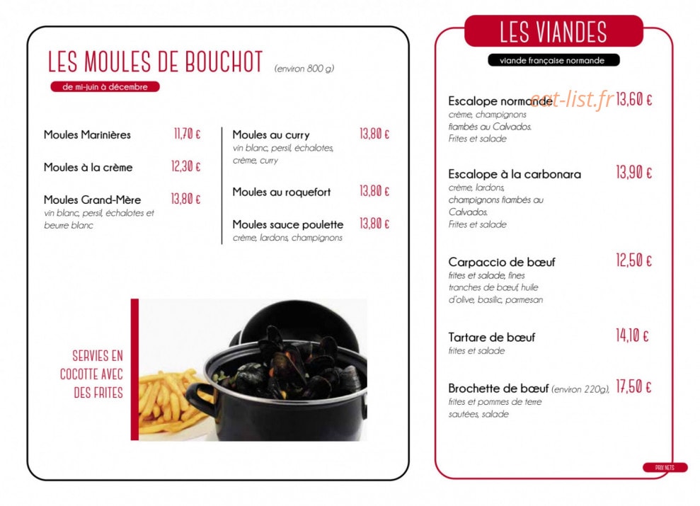 Le Café Face — carte page 3