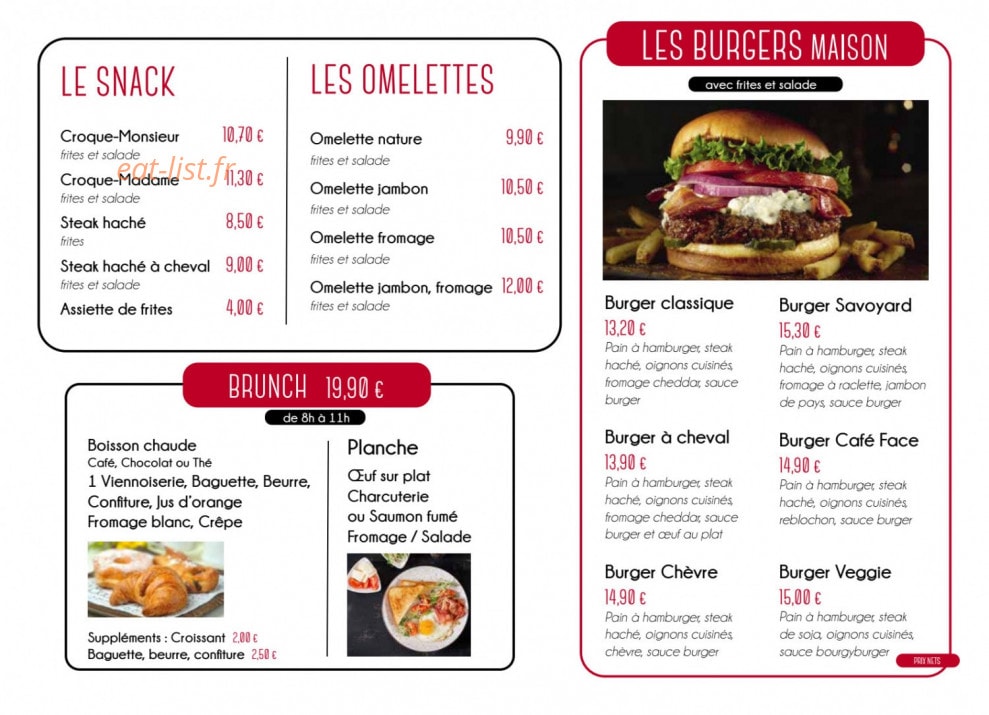 Le Café Face — carte page 4