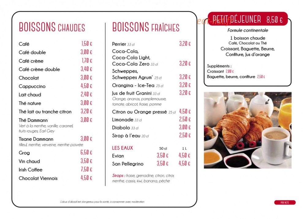 Le Café Face — carte page 7