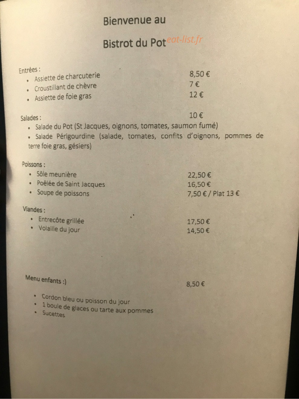 Le Pot — carte page 1