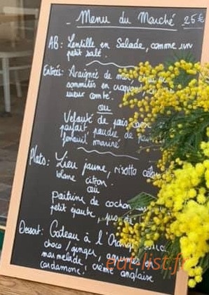 Sauvage Restaurant — carte page 1