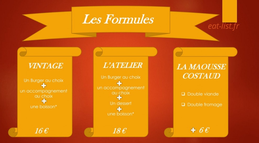 L'atelier du burger — carte page 3