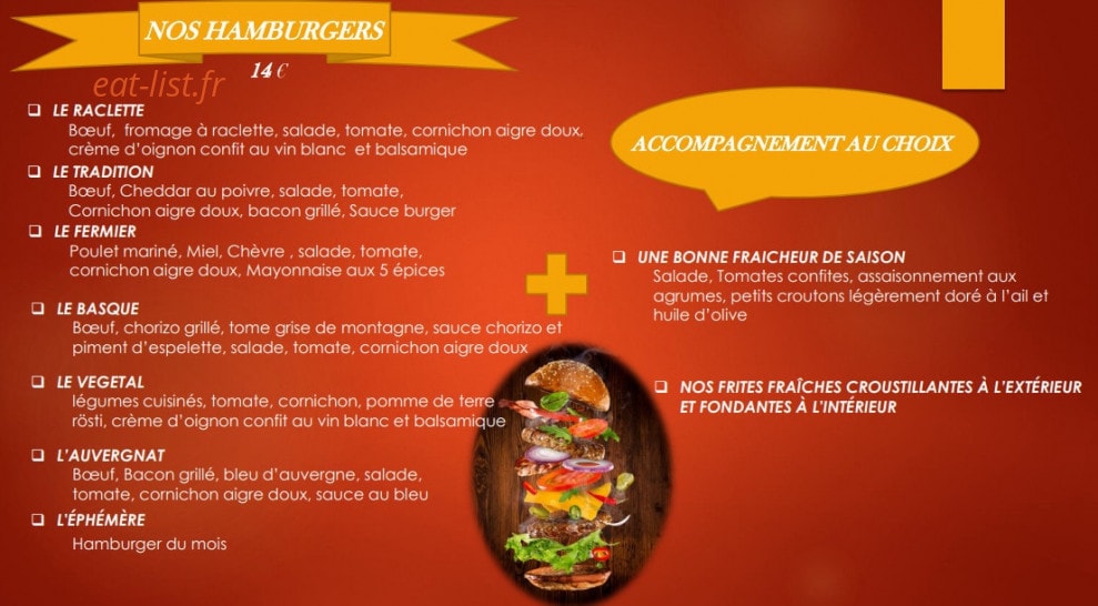 L'atelier du burger — carte page 1