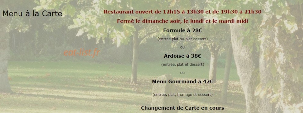La Porte des Saveurs — carte page 1