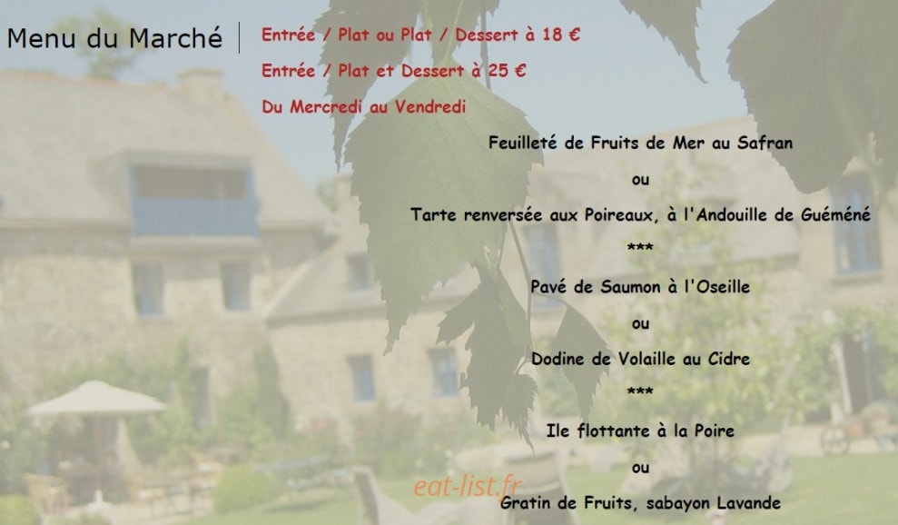 La Porte des Saveurs — carte page 2