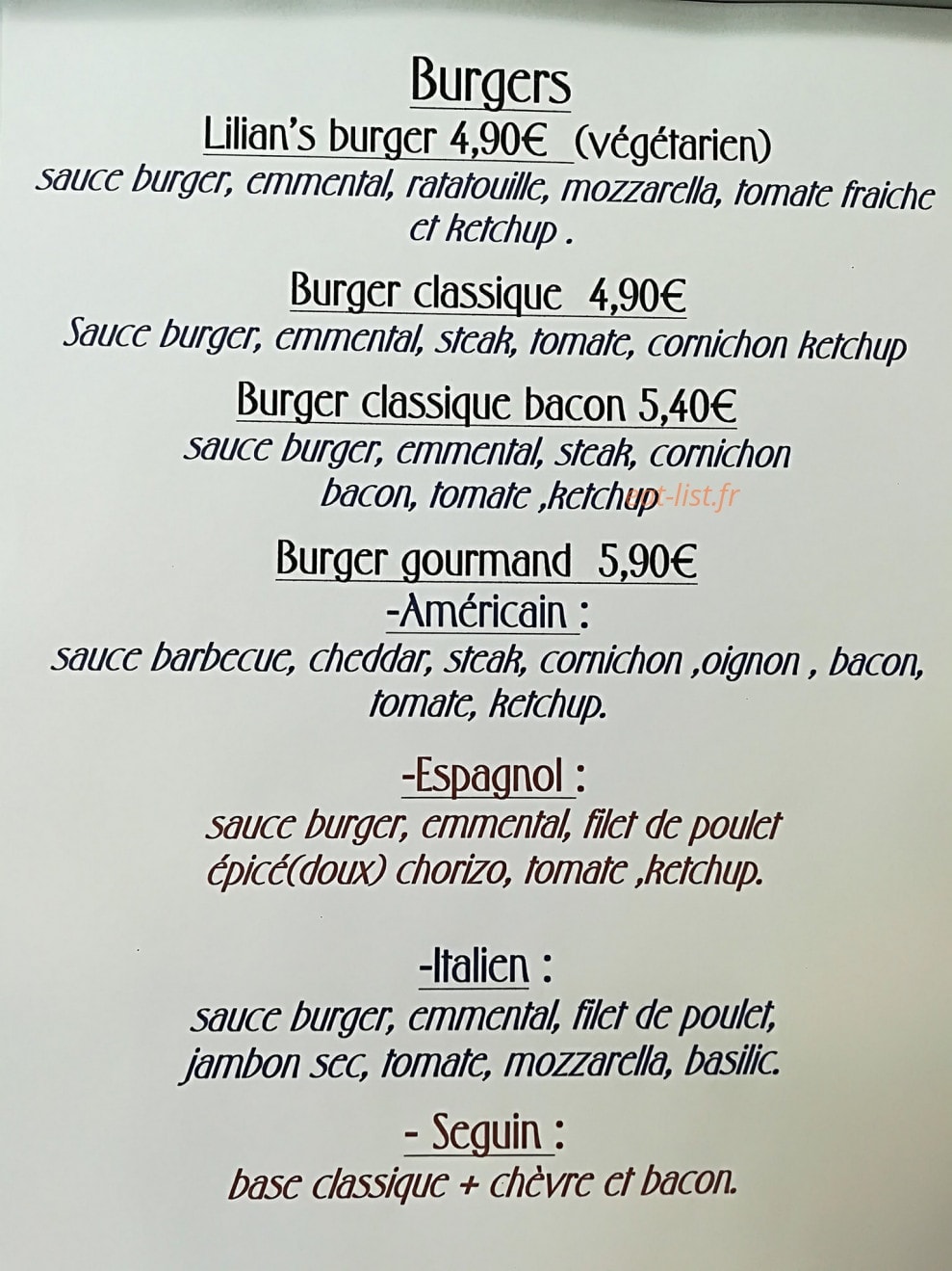 Food house — carte page 5
