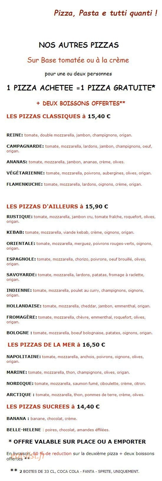 La calapizz — carte page 2