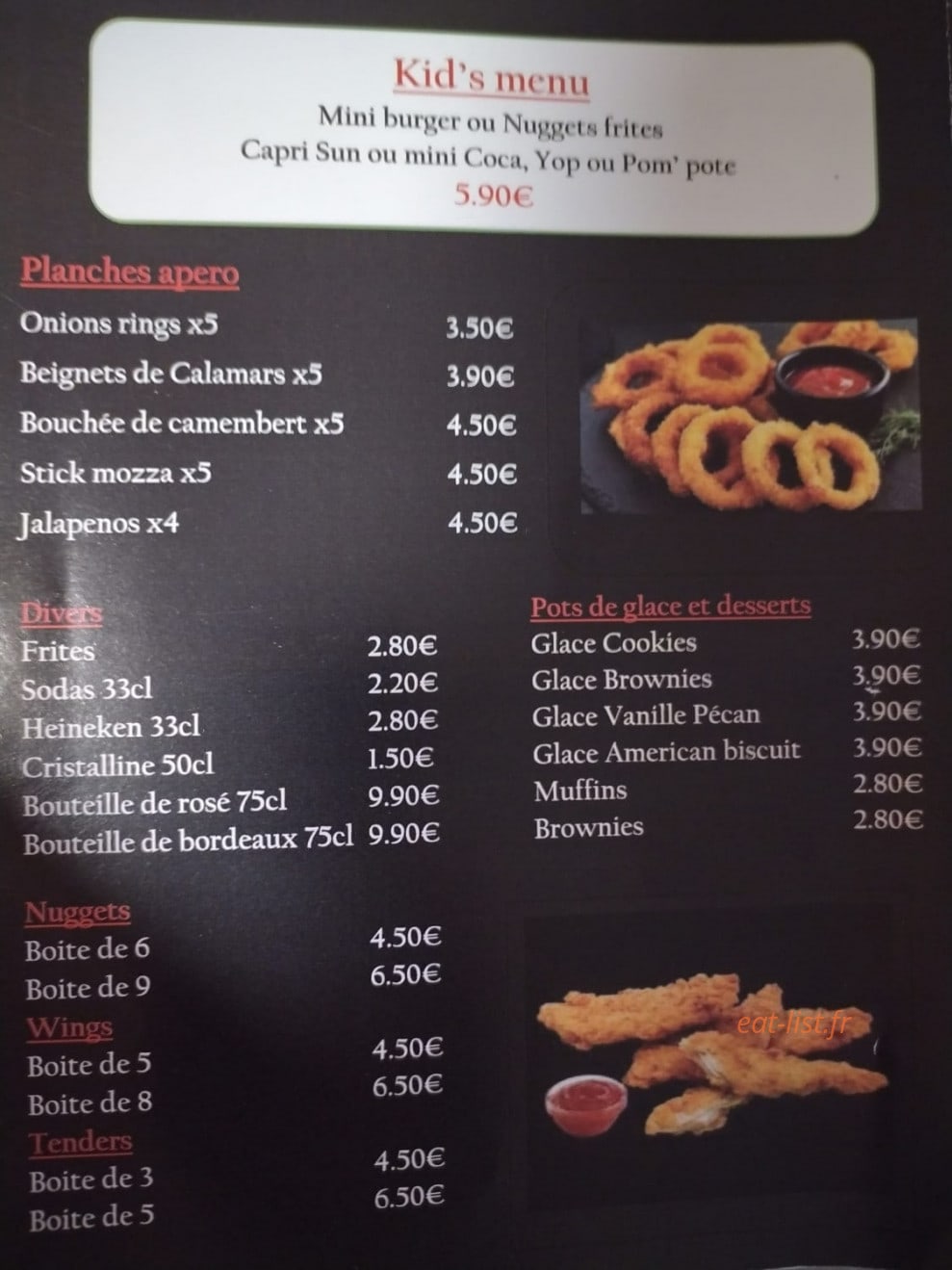 Louis Diner — carte page 3