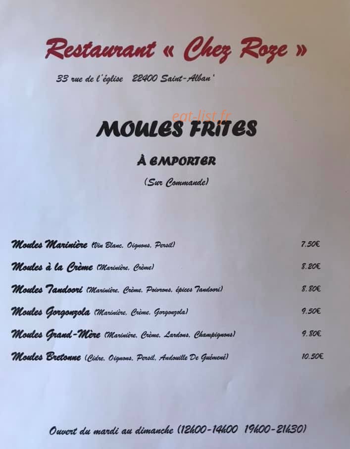 Chez Roze — carte page 3