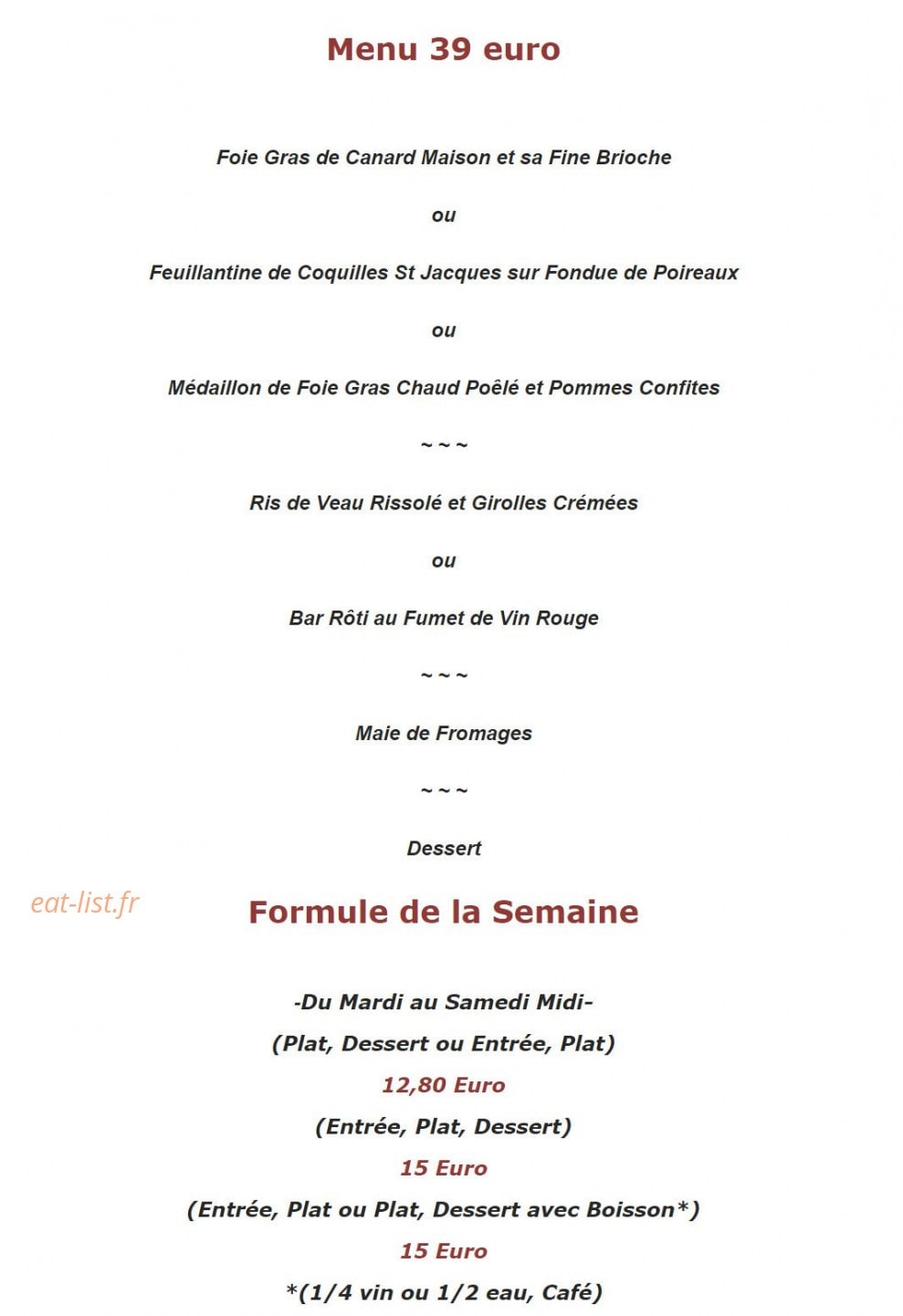 L'auberge du Poirier — carte page 3