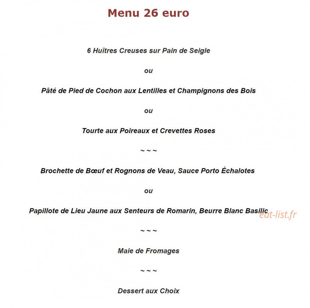 L'auberge du Poirier — carte page 1