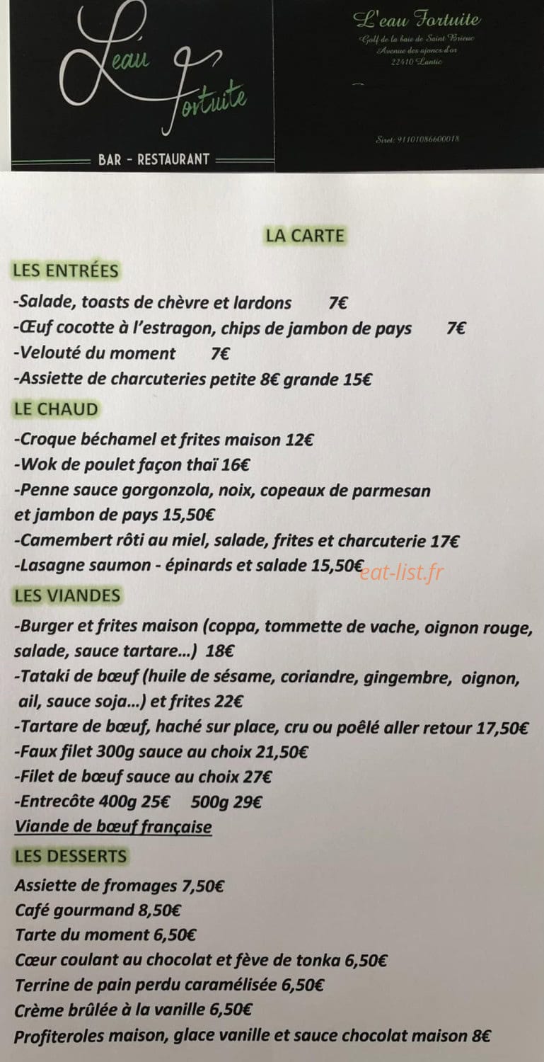 L’eau Fortuite — carte page 1