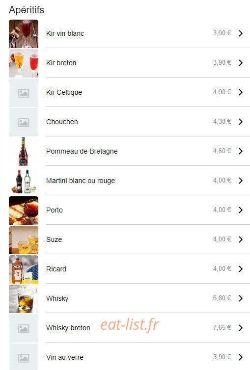 La P'tite Crêperie — carte page 8