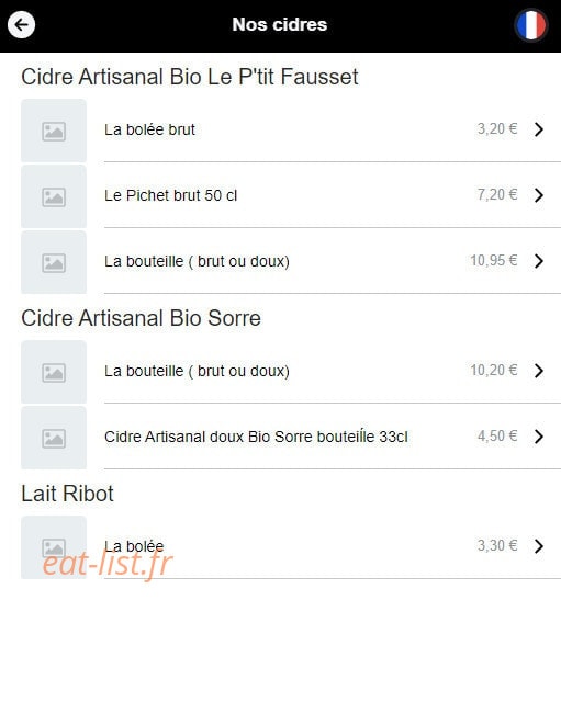 La P'tite Crêperie — carte page 10